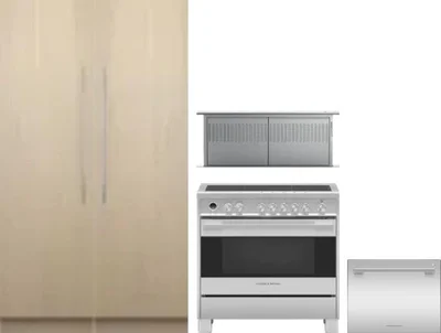 5 Piece Package Includes Refrigerator, Freezer, Range, Hood And Dishwasher